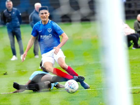 Leon Maloney should have been awarded a second penalty for Pompey Reserves against Southend. Picture: Colin Farmery