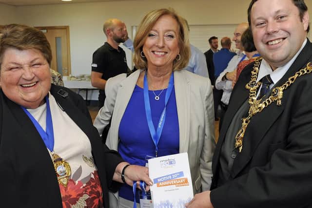 Mayor of Gosport Councillor Diane Furlong, Chair of trustees Valerie Hopkins and The Lord Mayor of Portsmouth Councillor Lee Mason