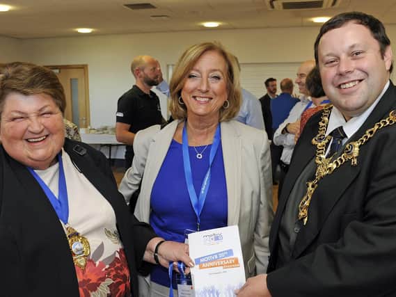Mayor of Gosport Councillor Diane Furlong, Chair of trustees Valerie Hopkins and The Lord Mayor of Portsmouth Councillor Lee Mason