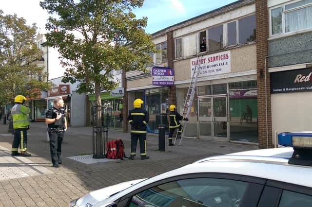The space above Carpet Services on London Road, Waterlooville, was accessed by emergency services. Picture: Malcolm Wells