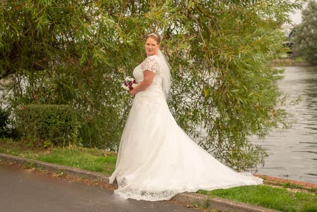 Claire poses on her big day
