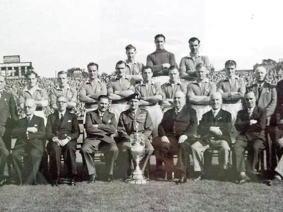 The Portsmouth FC national championship winning team of 1949