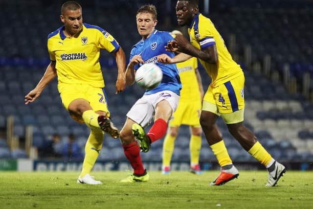 AFC Wimbledon beat Pompey 2-1 in the Carabao Cup earlier this season. Picture: Joe Pepler