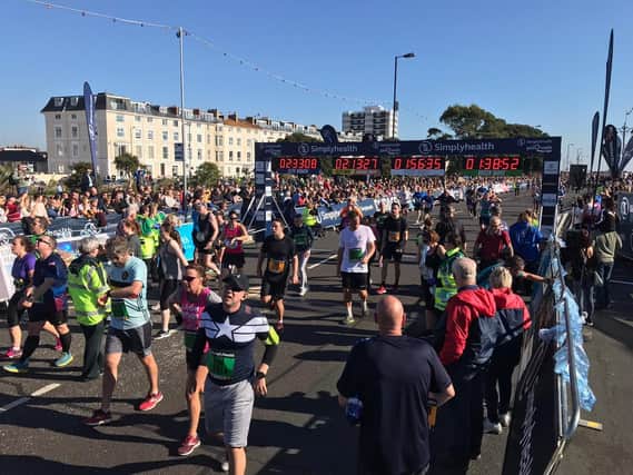 Finishers at the Great South Run