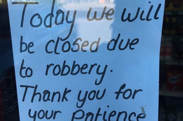 Sign in window of Bedhampton Post Office