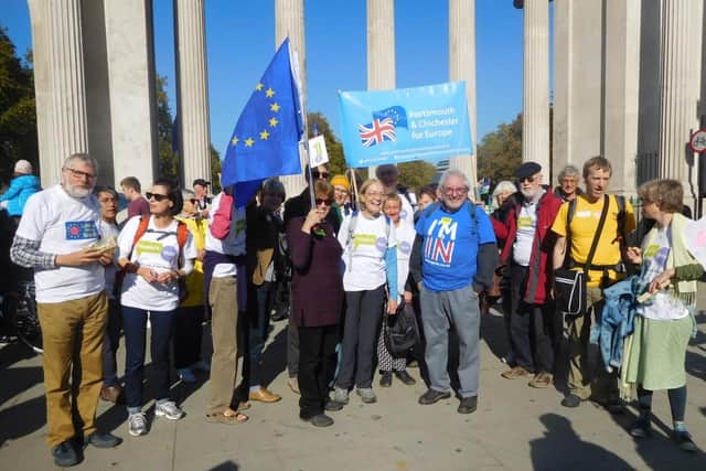 Portsmouth and Chichester branch of European Movement joined protesters for People's Vote march in London on Saturday, October 20. Picture: David Rowen