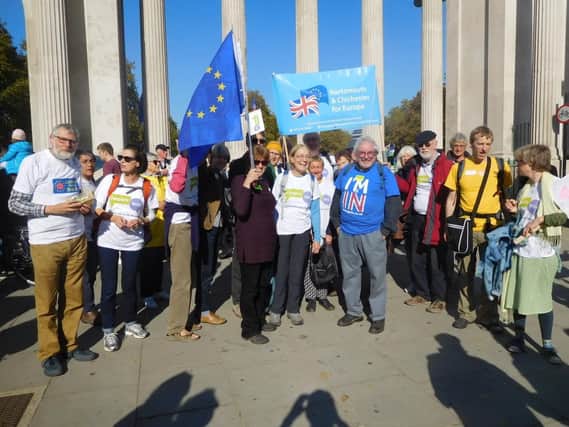 Portsmouth and Chichester branch of European Movement joined protesters for People's Vote march in London on Saturday, October 20. Picture: David Rowen