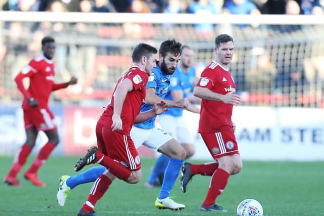 Pompey's Ben Close against Accrington Stanley. Picture: Joe Pepler