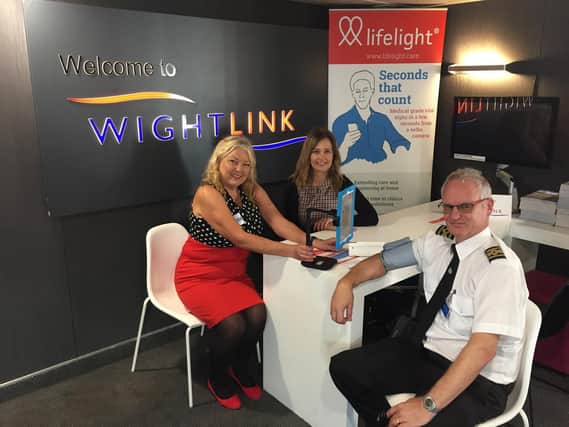 The Lifelight crew with Captain Mike Smith. Picture: Wightlink
