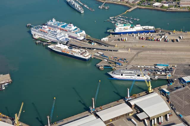 An aerial view of Portsmouth port. Picture: CJB Photography