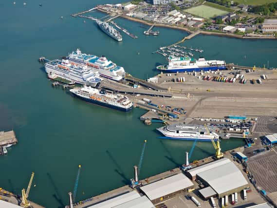 An aerial view of Portsmouth port. Picture: CJB Photography