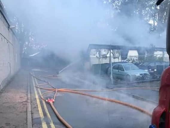 Scene of fire. Picture courtesy of East Wittering Fire Station