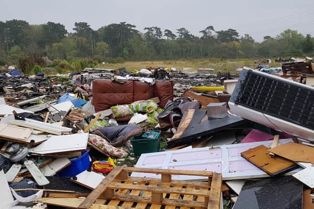 The fly-tipping site on the outskirts of Havant. Picture: Tom Cotterill