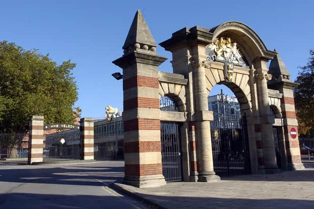 The main gate to HMS Nelson. Picture: Paul Jacobs