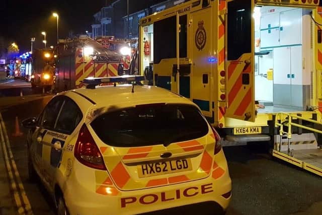 Emergency services at the scene last night. Picture: Portchester Fire Station/Twitter