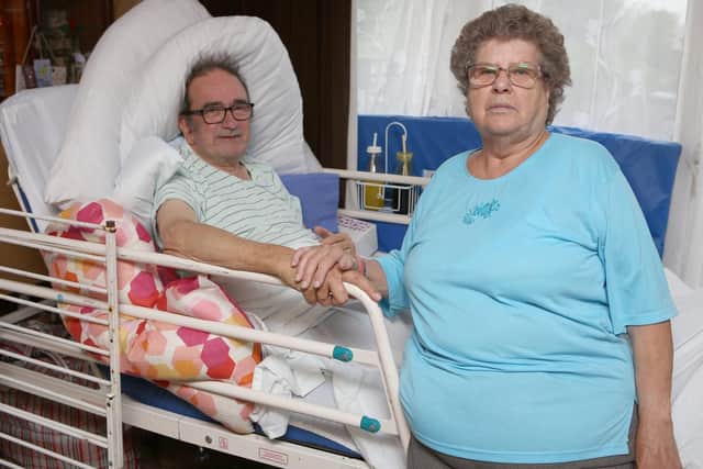 Vera Harris and her late husband David in July this year before he got seriously ill. Picture: Habibur Rahman