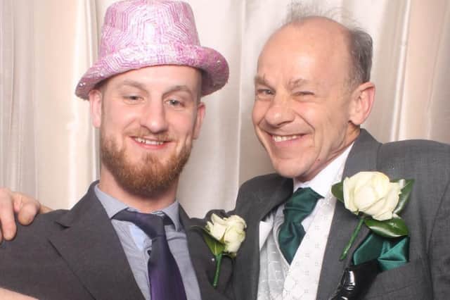 Stephen Mullins and his dad Clifford at a wedding in 2016