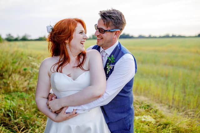 Gareth at his wedding to Harriet - instead of wedding presents they asked for donations to Reverse Rett