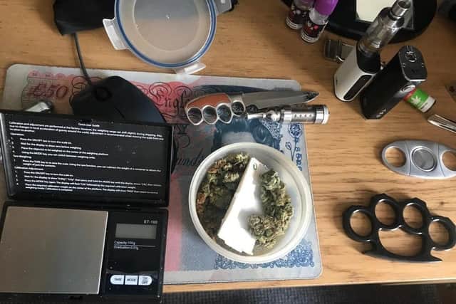 Drugs and weaponry were seized by police. Picture: @PompeyPolice