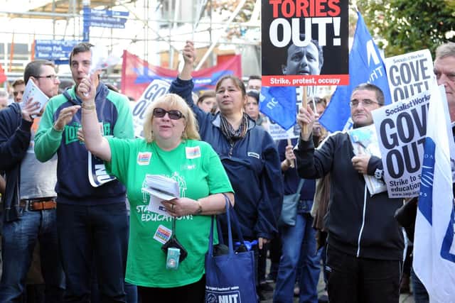 A teachers strike and protest in Portsmouth city centre in 2013