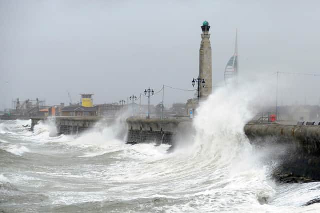 Yellow weather warning for heavy rain and winds issued for Portsmouth. Picture: Allan Hutchings