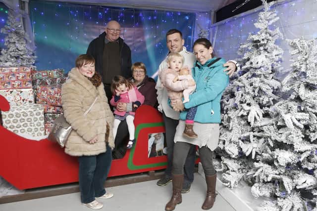 A family enjoy the festivities at Keydell Nurseries Havant Rd, Horndean