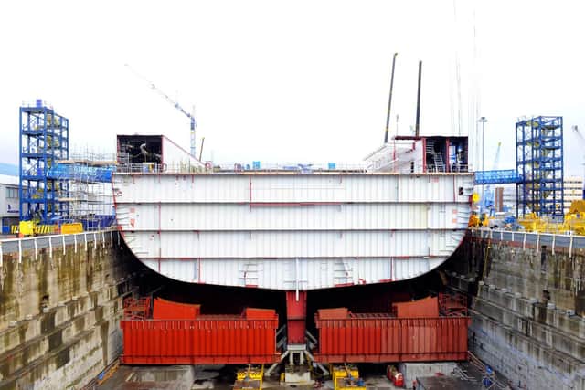 Construction of HMS Queen Elizabeth. Picture: Allan Hutchings