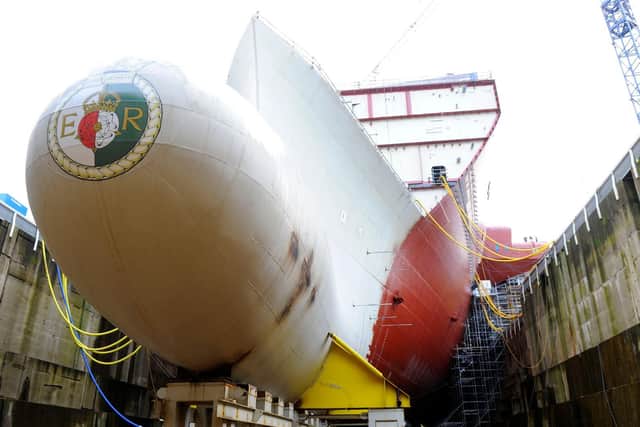 Construction of HMS Queen Elizabeth at Babcock's. Picture: Allan Hutchings