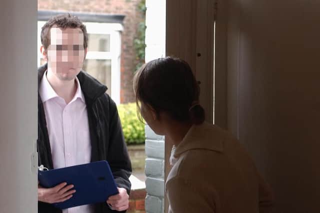 Stock image of cold caller