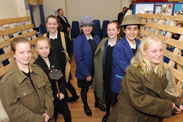 Swanmore College pupils dressed in WW1 attire in a trench they built
Picture: Habibur Rahman