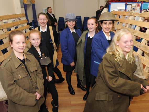 Swanmore College pupils dressed in WW1 attire in a trench they built
Picture: Habibur Rahman