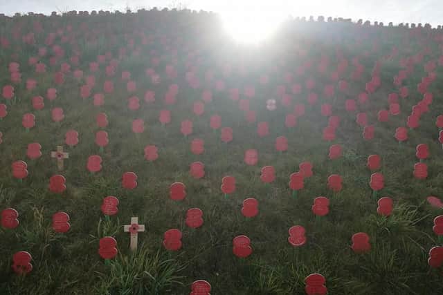 The Thiepval Memorial to the Missing of the Somme war memorial near the village of Thiepval, Picardy in France.