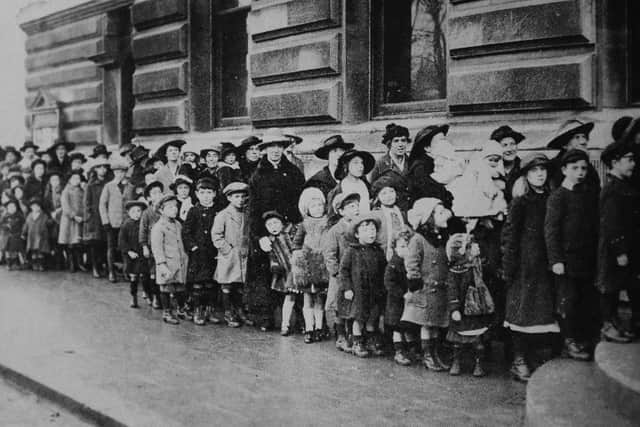 The price of war can be costed in many ways, here we see Portsmouth orphans. Inadequate pensions meant support for war-torn families.