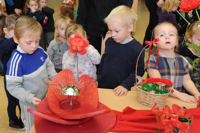 Manor Infant School invited parents and carers to create poppies with their children for an exhibition. Picture : Habibur Rahman