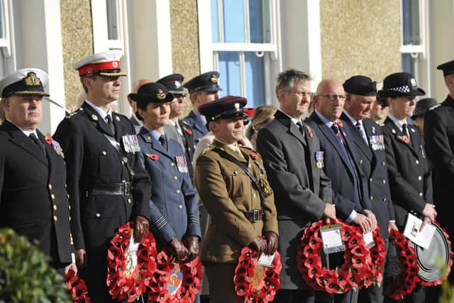 11/11/2018
Veterans with members of the armed forces, cadets and official dignitaries supported by a large number of onlookers attended the 100th WW1 remembrance commemoration at Gosports War Memorial Hospital.
Picture Ian Hargreaves (181111-1_remembrance_gos)