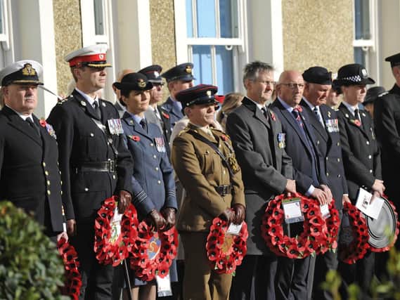 11/11/2018 

Veterans with members of the armed forces, cadets and official dignitaries supported by a large number of onlookers attended the 100th WW1 remembrance commemoration at Gosports War Memorial Hospital.
Picture Ian Hargreaves  (181111-1_remembrance_gos)