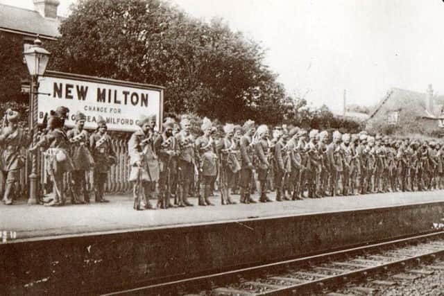 Indian soldiers at New Milton station 
Picture from: George Morton-Jack