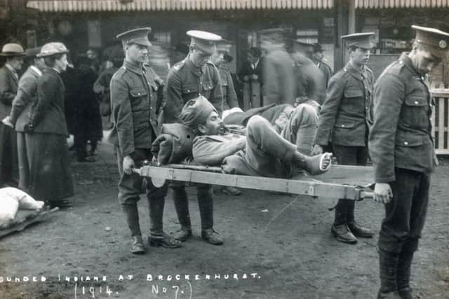 Wounded Indian soldiers at Brockenhurst in the First World War 
Picture from George Morton-Jack