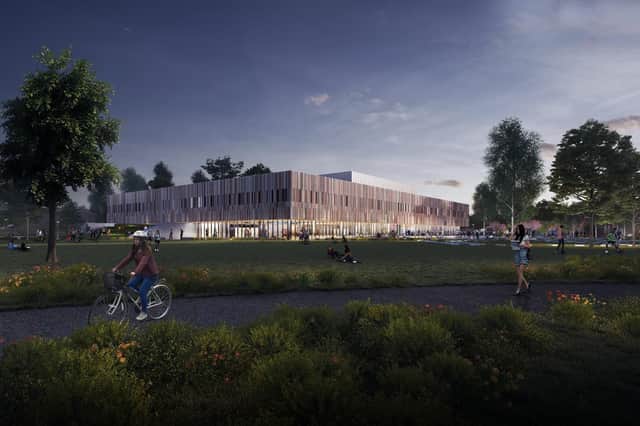 A design concept of the new sports centre the University of Portsmouth is hoping to build in Ravelin Park, in the city centre. Picture: University of Portsmouth/LDA Design.