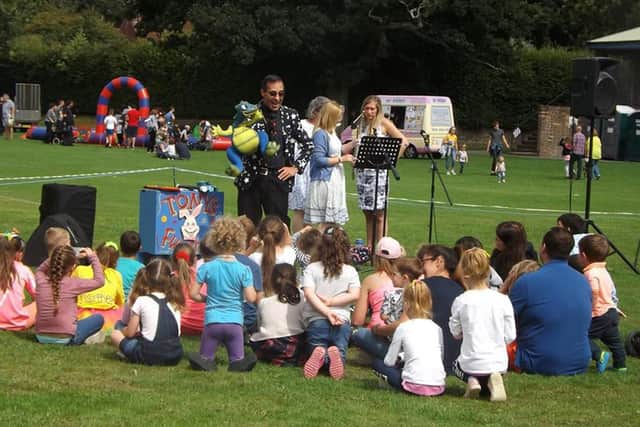 Tony Spaghetti entertained children at the Waterlooville Summer Fete in August