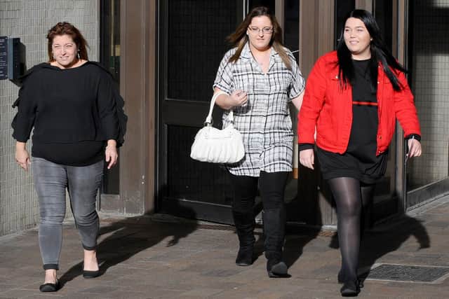 From left, Georgia Jones's mum and sisters Janine Milburn, Charlotte Jones and Dannielle Jones
Picture: Sarah Standing (180828-8548)