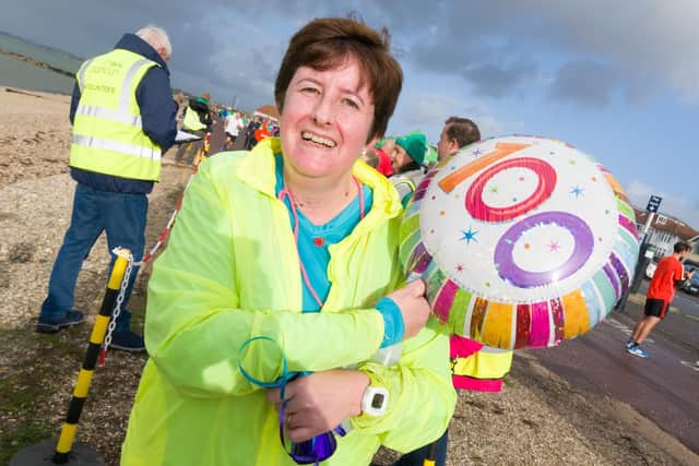 Amanda Ferris completed her 100th parkrun with a good run out at Lee-on-the-Solent on Saturday. Picture: Duncan Shepherd