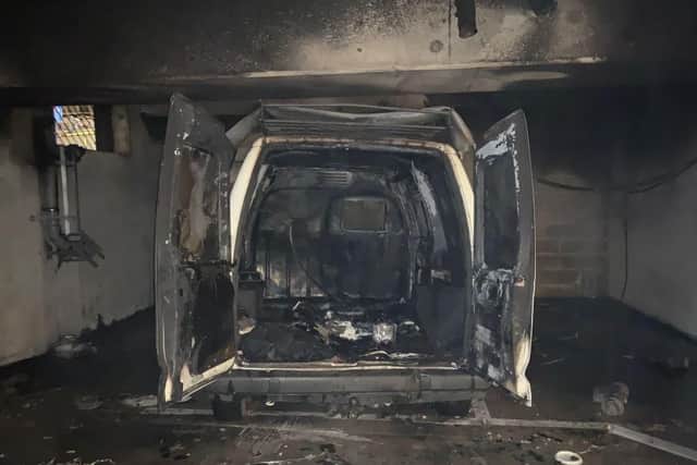 Van fire in underground car park. Picture: Hampshire Fire and Rescue