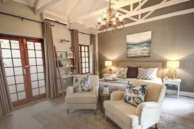 Rooms at White River manor are sumptuously appointed