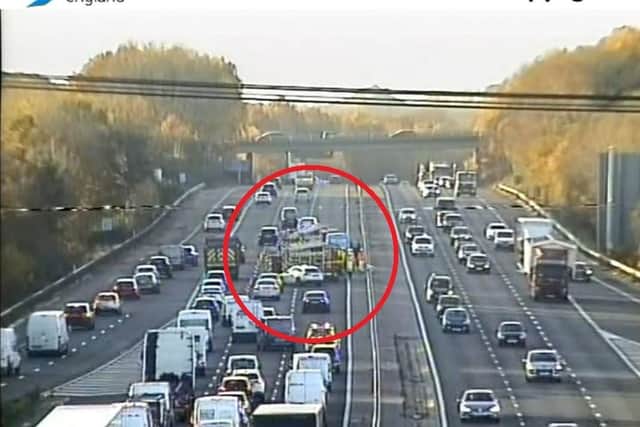 Two lanes are closed on M27. Picture: Highways England