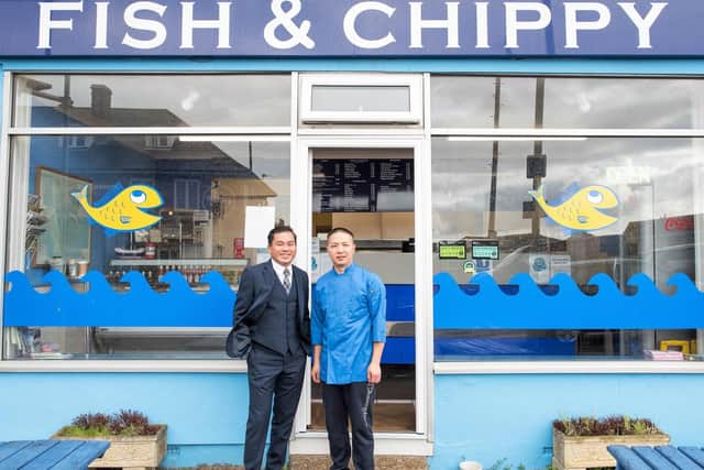 HSBC UK relationship manager Rico Lee and owner Jun Liu. Picture: Ron Yates / Grayling