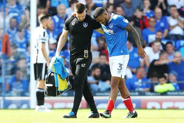 Tareiq Holmes-Dennis played only 39 minutes for Pompey last season. Picture: Joe Pepler