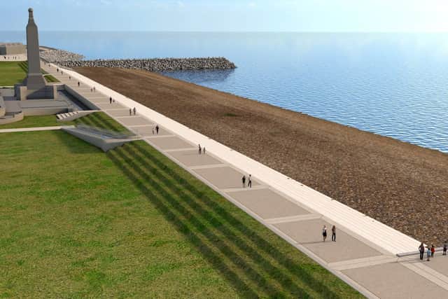 Part of the proposed seafront in Southsea after the sea defence scheme