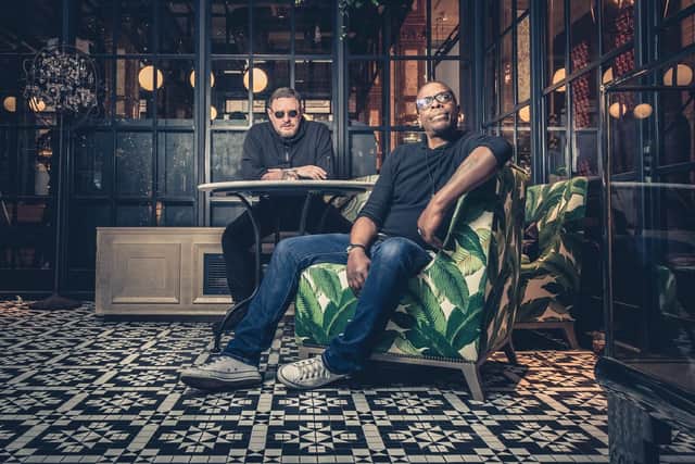 Shaun Ryder and Kermit are Black Grape. Picture by Paul Husband