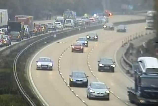 Vehicle fire on M27. ROMANSE / Highways England / Crown Copyright